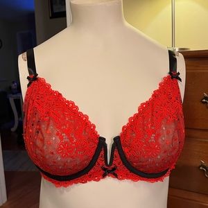 Red and black see thur bra